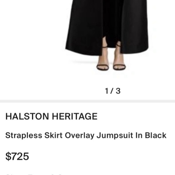 A size 4 black Halston Heritage jumpsuit with a train - Picture 7 of 7